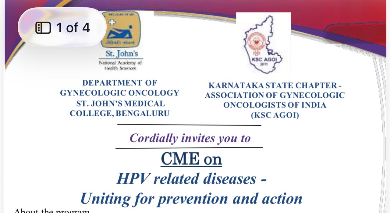 Dr. Mariam Anjum — CME on HPV Related Diseases — St John's Medical College & KSC AGOI